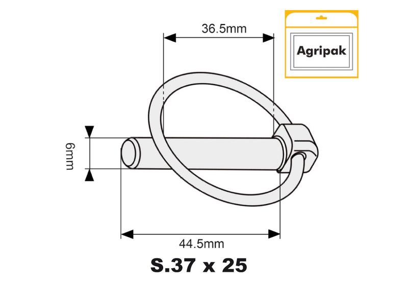 Agripak 25 pcs. Round Linch Pin 6mm x 44.5mm