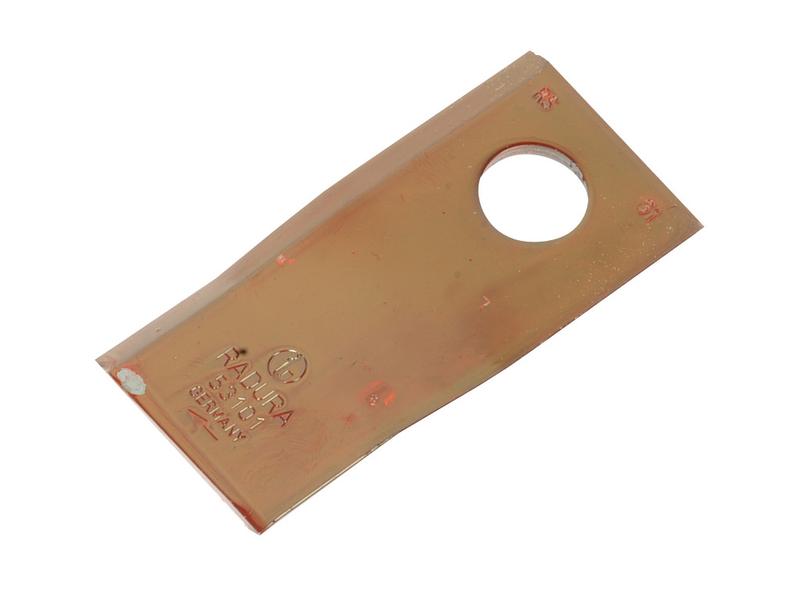 Mower Blade - Twisted blade, top edge sharp & parallel - 98x48x4mm - Hole Ø19mm - RH - Replacement for SIP Image 1