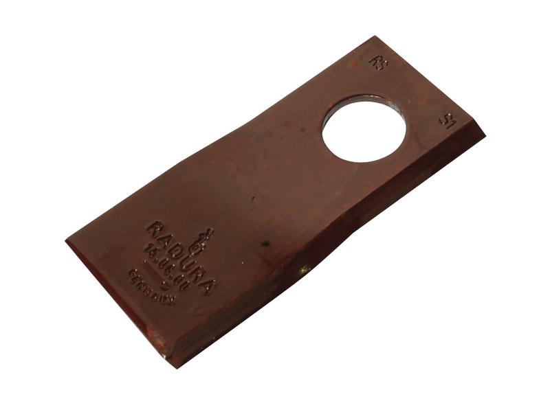 Mower Blade - Twisted blade, top edge sharp & parallel - 90x40x3mm - Hole Ø19mm - LH - Replacement for Welger Image 1