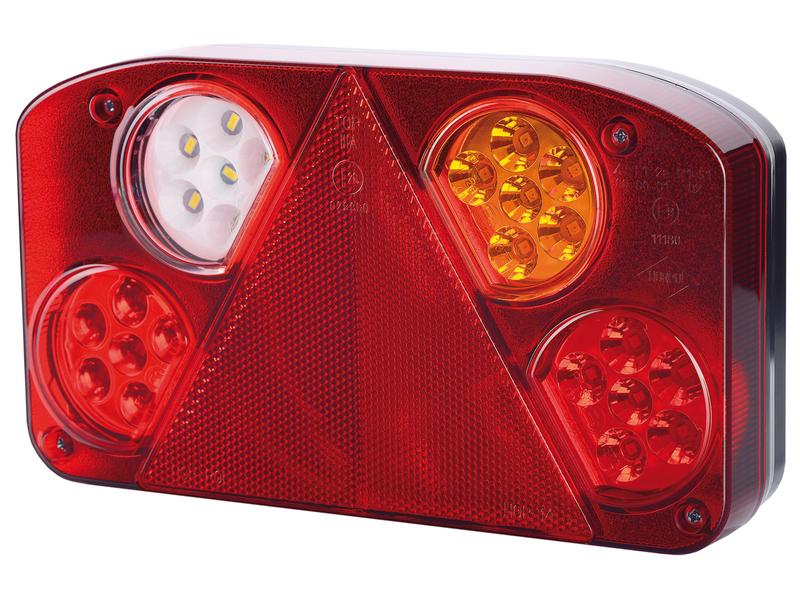 LED Rear Combination Light, Function: 5, Brake / Tail / Indicator / Fog / Reverse, RH, 12-24V