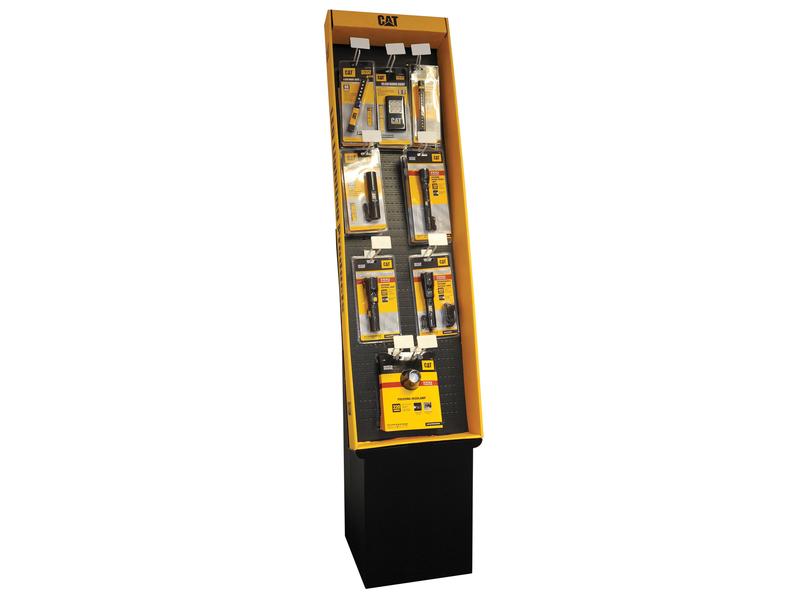 CAT branded construction grade LED torch range display stand