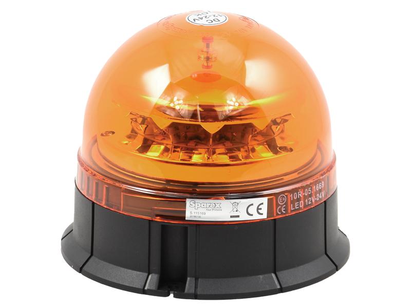 LED Rotating Beacon (Amber), Interference: Class 3, Bolt on, 12-24V