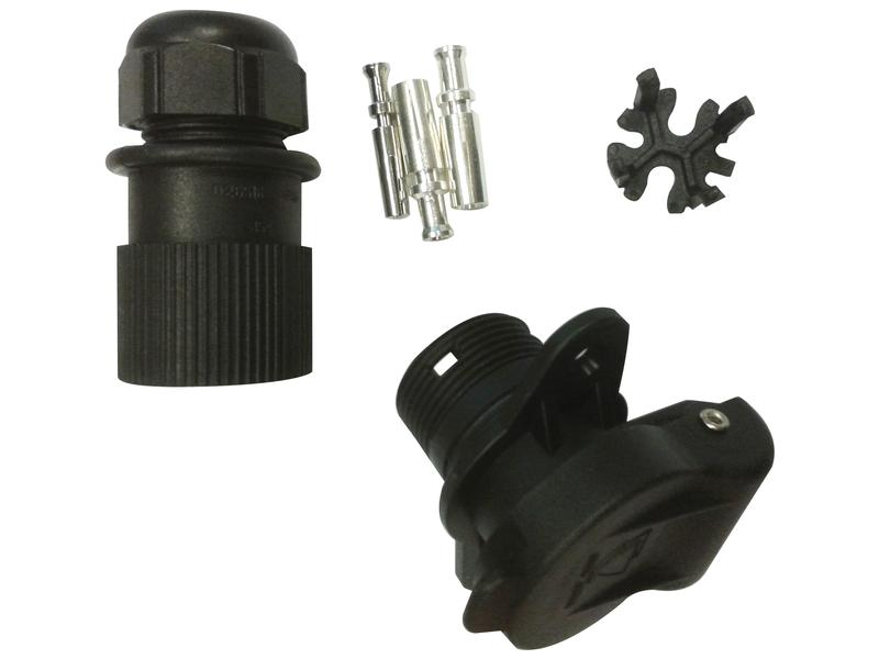 3 Pin Auxiliary Socket, Fixing: 2 Bolts, Female pin (Plastic) Image 1