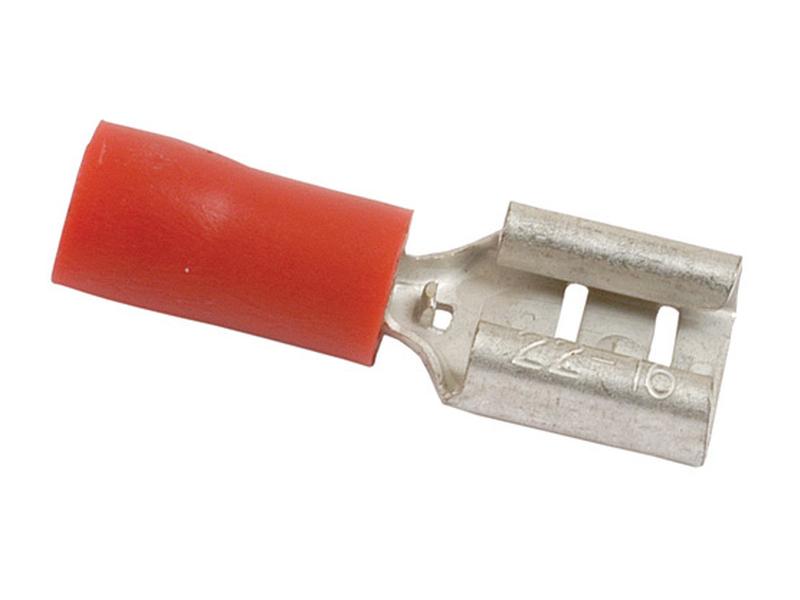Pre Insulated Spade Terminal, Standard Grip - Female, 6.3mm, Red (0.5 - 1.5mm) Image 1