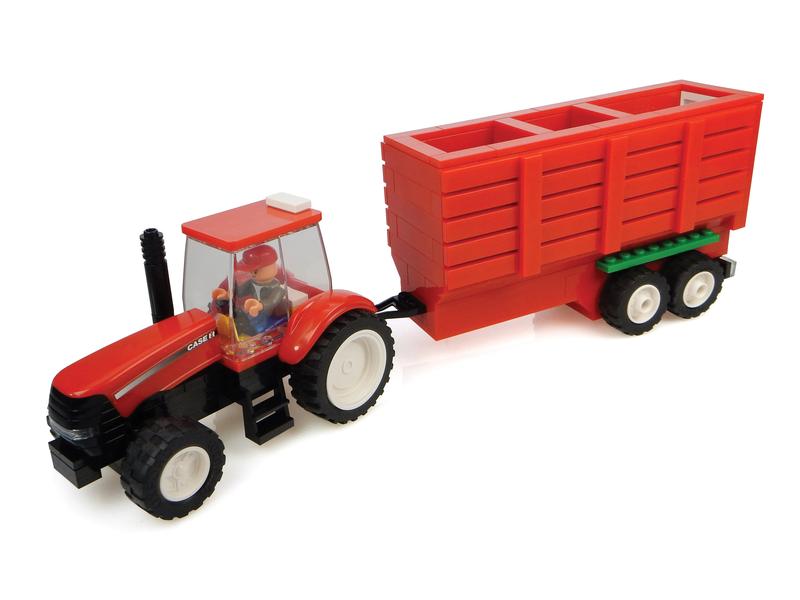 UNIVERSAL HOBBIES Case IH Tractor and Trailer Toy Brick Building Kit Image 1