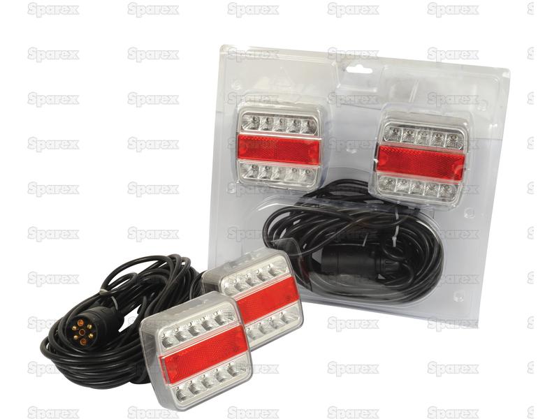 LED Lighting Set, Function: 4, Brake / Tail / Indicator / Number Plate, Cable length:7.5M, 12V