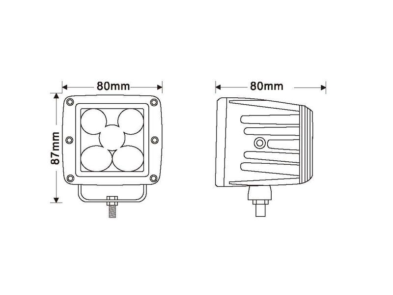 LED Red Work Light for Forklift Danger Area, IP Rating IP69K, 120