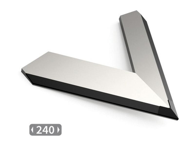 Triangular fitting for hoeing machine wing, width 240mm. Image 1