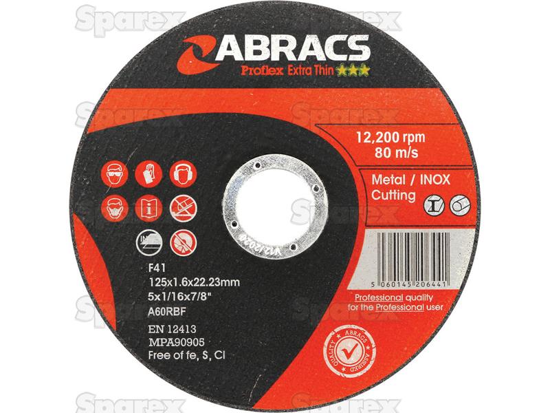 Flat Metal Cutting Disc Ø125 x 1.6 x 22.23mm A60TBF
