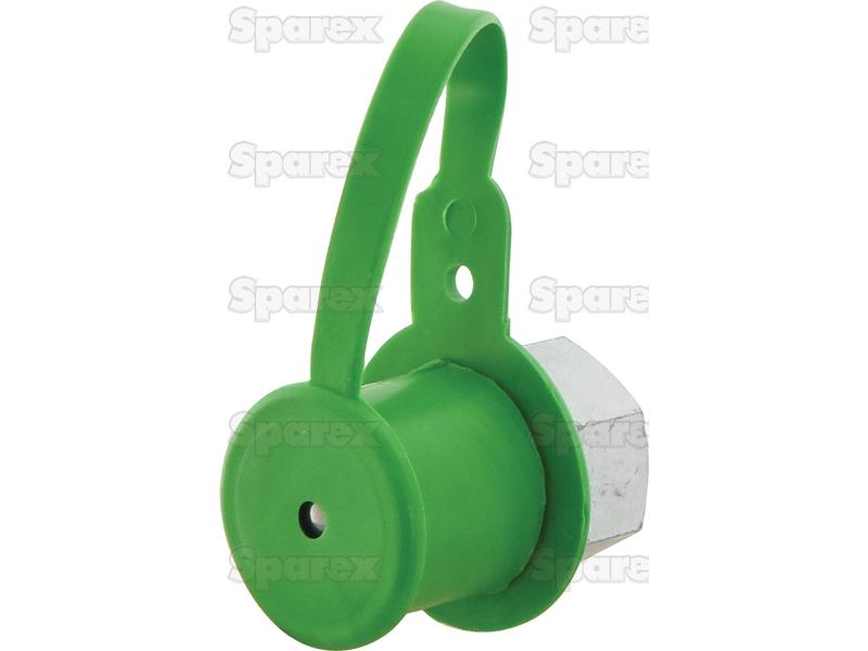 Sparex Dust Cap Green PVC Fits 1/2\'\' Male Coupling