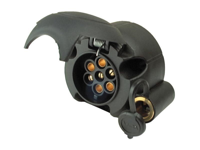 7 Pin Trailer Socket with Jack Plug (Plastic), Female 12V Image 1