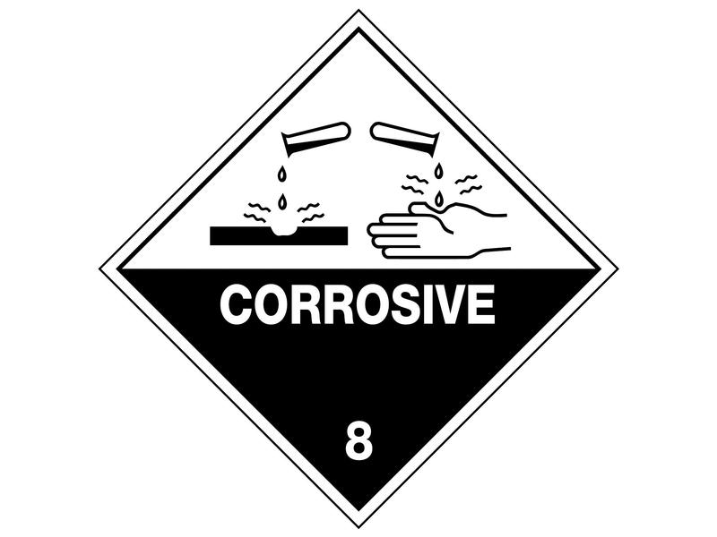 Safety Sign - Corrosive 8, 270 x 270mm