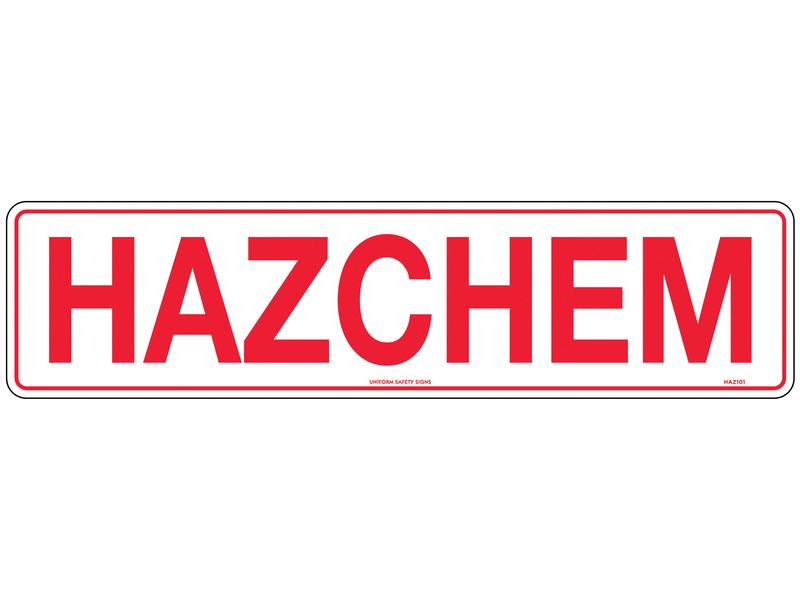 Safety Sign - Hazchem, 600 x 150mm