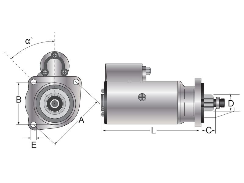 Starter Motor - 12V, 3.2Kw (Sparex) Image 1