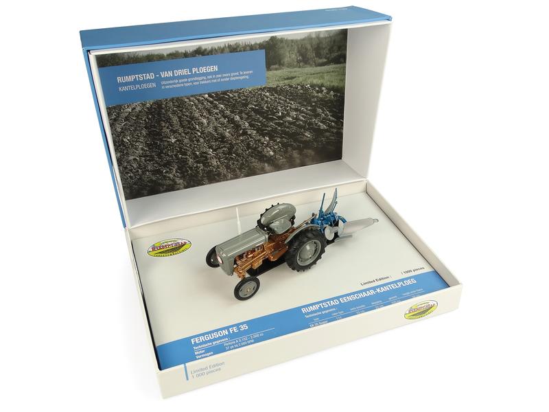 1/32 Scale UNIVERSAL HOBBIES  Ferguson & Rumpstad Set of Ferguson FE 35 and Rumptstad 2 furrow plough  Limited Edition of 1000 pieces (No Back Orders accepted against Universal Hobbies Toys)