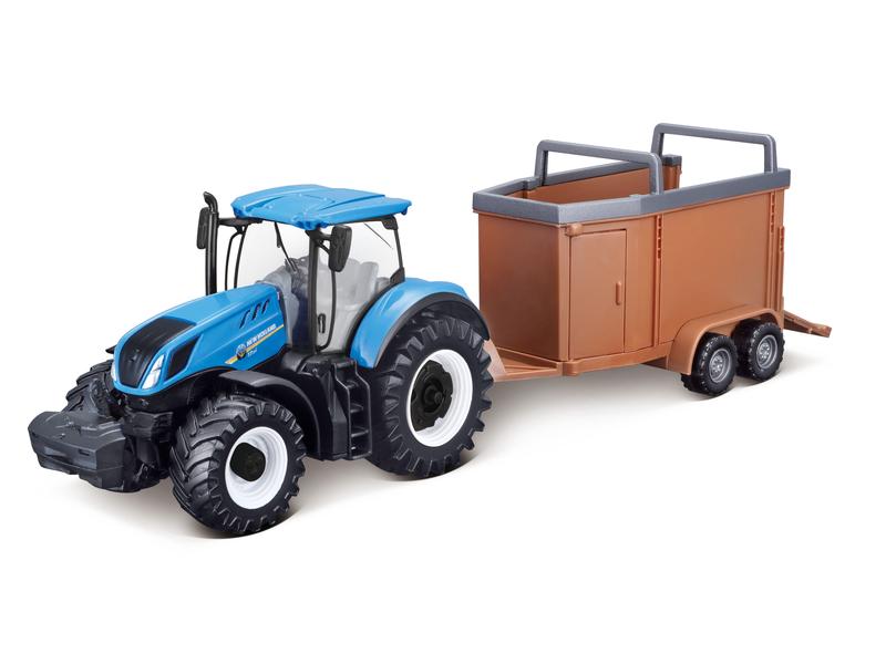10cm Scale Sparex  New Holland T7-315 Tractor with Livestock Trailer