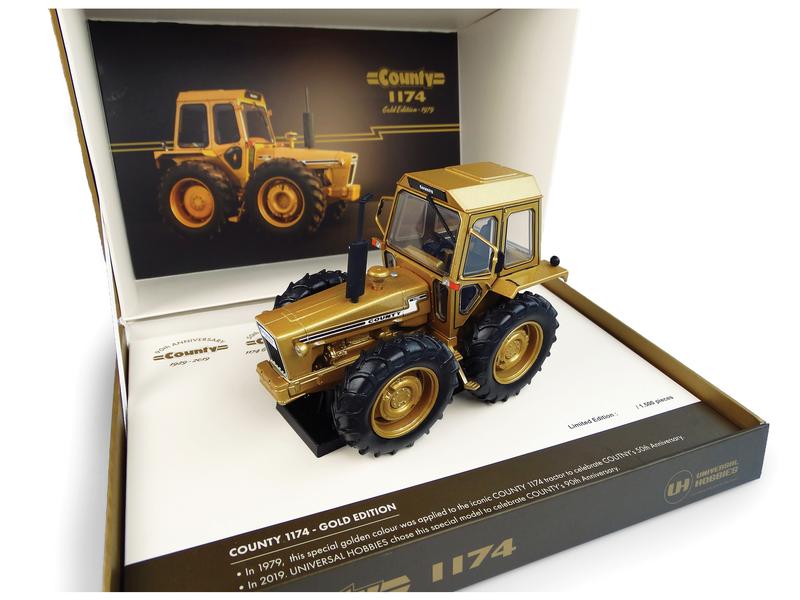 1/32 Scale UNIVERSAL HOBBIES (1929-1979) Ford / New Holland County 1174 Gold Edition 50th Anniversary Model (No Back Orders accepted against Universal Hobbies Toys)