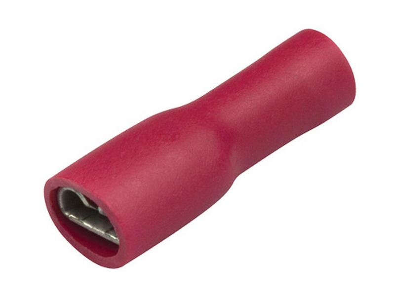 Pre Insulated Spade Terminal - Fully Insulated, Double Grip - Female, 6.3mm, Red (0.5 - 1.5mm), (Bag