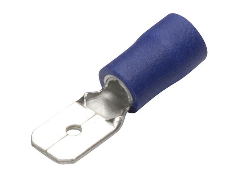 Pre Insulated Spade Terminal, Double Grip - Male, 6.3mm, Blue (1.5 - 2.5mm)