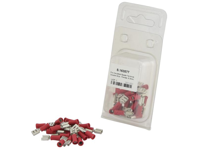Agripak 25 pcs. Pre Insulated Spade Terminal Female, 6.3mm, Red Image 1