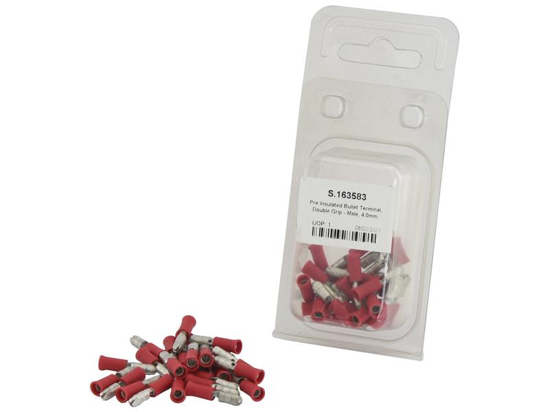 Agripak 25 pcs. Pre Insulated Bullet Terminal - Male, 4.0mm, Red Image 1
