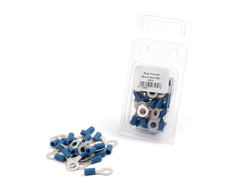 Agripak 25 pcs. Pre Insulated Ring Terminal, 6.4mm, Blue Image 1