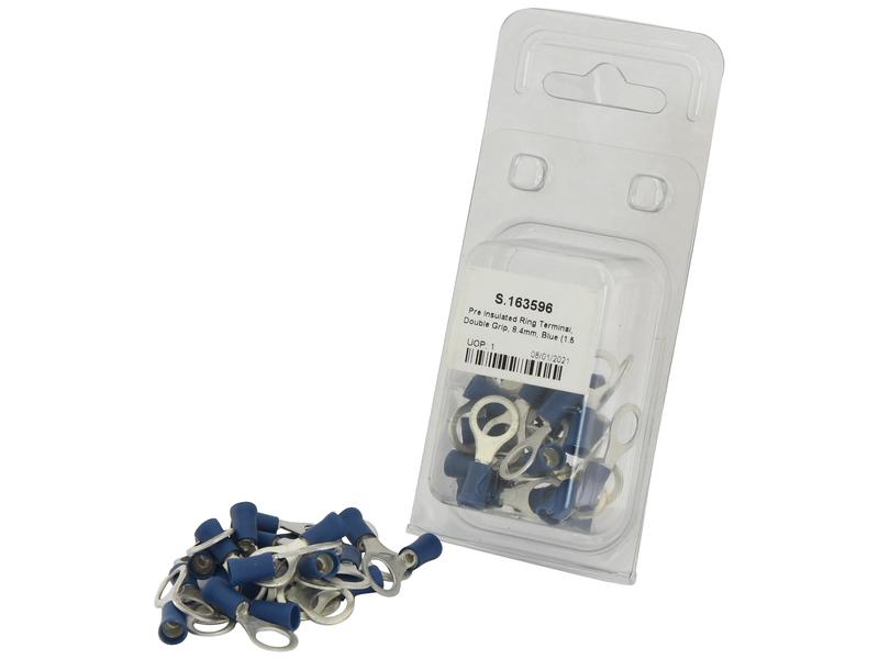Agripak 25 pcs. Pre Insulated Ring Terminal, 8.4mm, Blue Image 1