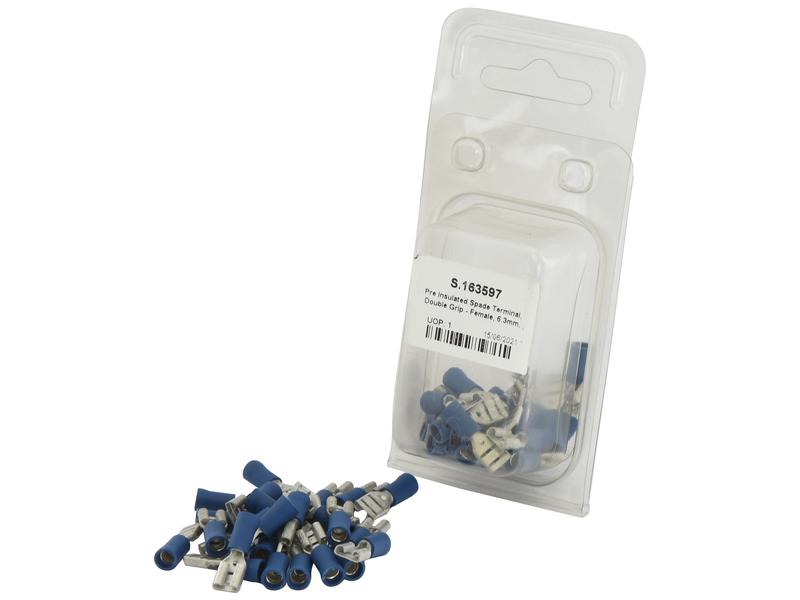 Agripak 25 pcs. Pre Insulated Spade Terminal Female, 6.3mm, Blue Image 1