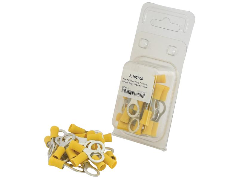 Agripak 25 pcs. Pre Insulated Ring Terminal, 10.5mm, Yellow Image 1