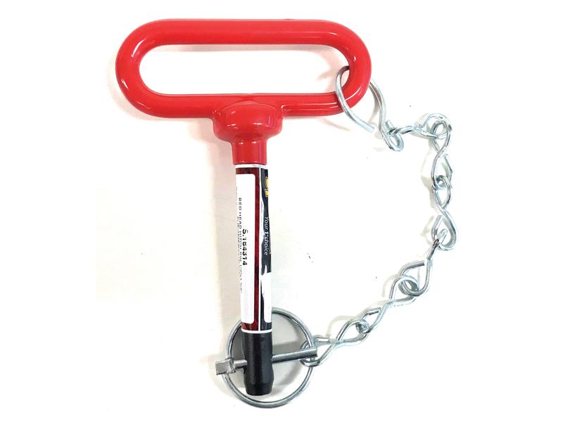 Red Handle Hitch Pin with Chain & Linch Pin 1/2x92mm
