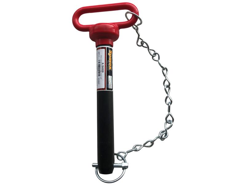 Red Handle Hitch Pin with Chain & Linch Pin 1x190.5mm