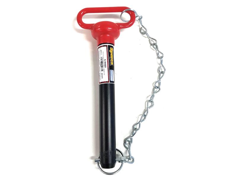 Red Handle Hitch Pin with Chain & Linch Pin 1 1/8x210mm