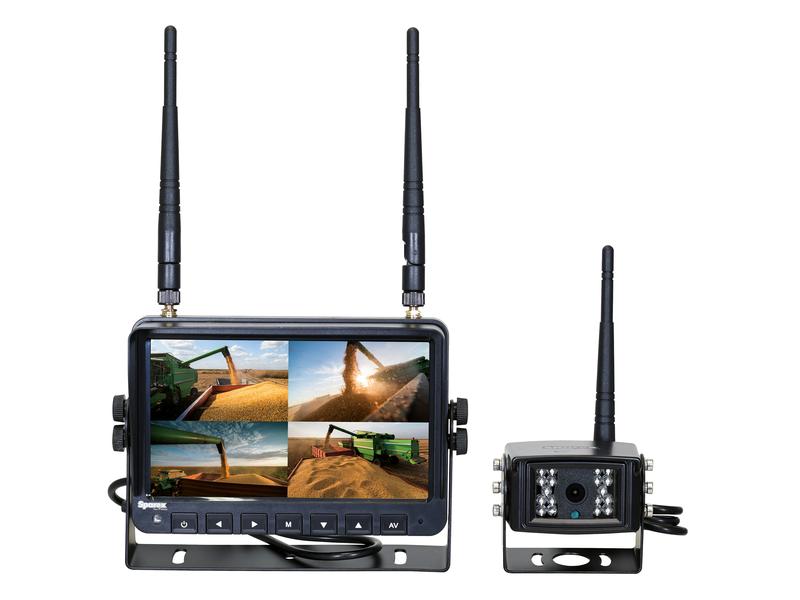 Wireless Digital Vehicle Camera System 1 x 4 Quad 7\'\'Monitor, 1 x , Digital Wireless Camera1 x Removable sunvisor, 1 x Adjustable support, 1 x Manual x 1Remote control