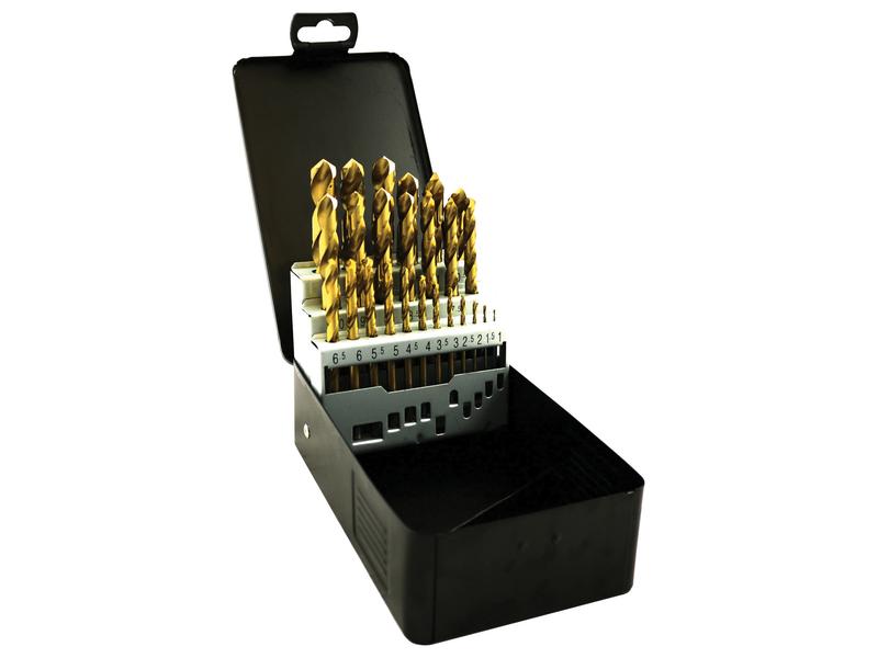 HSS Titanium Drill Bit Kit Pk of 25 pcs. (Metal Case) Image 1