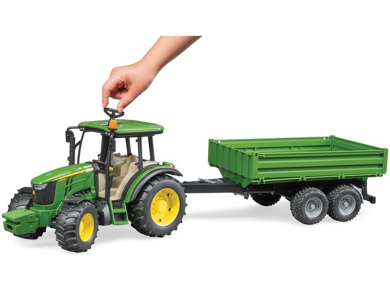 1/16 Scale Bruder John Deere 5115M Tractor with Trailer Image 1