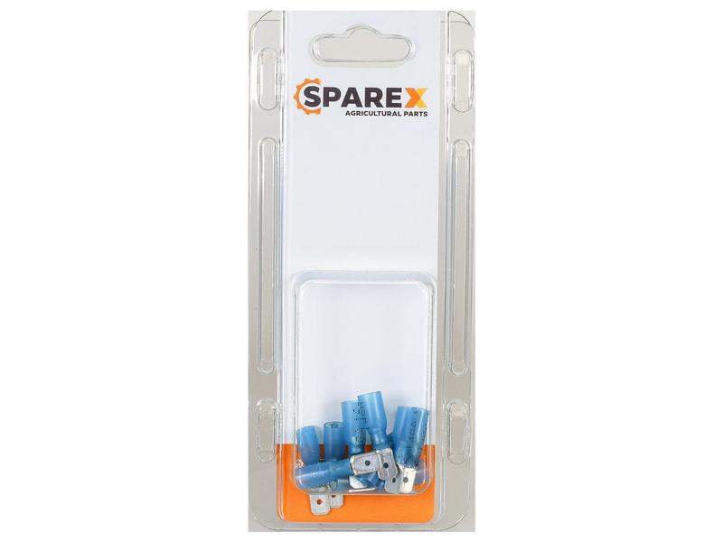 Agripak 10 pcs. Heat Shrink Male Spade Terminal Blue Image 1