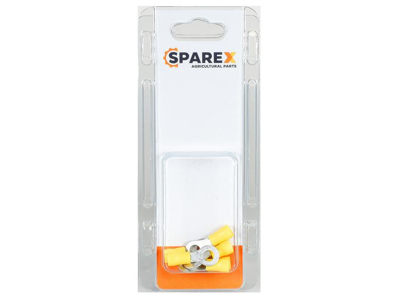 Agripak 6 pcs. Pre Insulated Ring Terminal, 6.4mm, Yellow Image 1