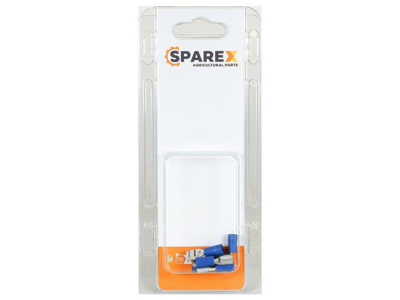 Agripak 6 pcs. Pre Insulated Spade Terminal Female, 6.3mm, Blue Image 1