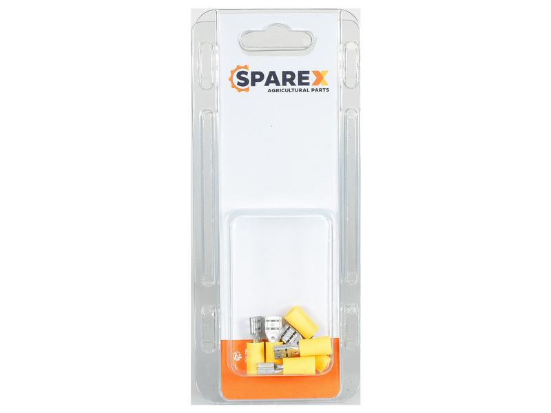 Agripak 6 pcs. Pre Insulated Spade Terminal Female, 6.3mm, Yellow Image 1