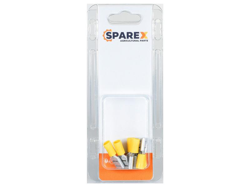 Agripak 6 pcs. Pre Insulated Spade Terminal Female, 9.5mm, Yellow Image 1