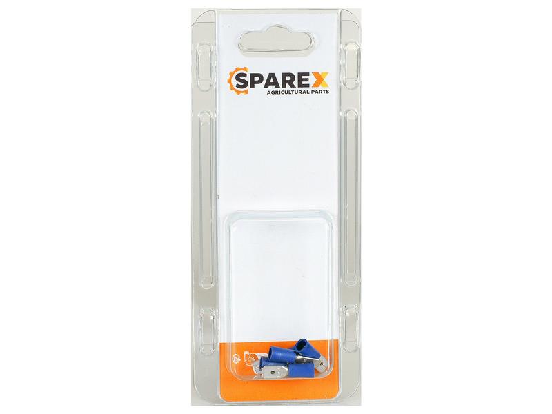 Agripak 6 pcs. Pre Insulated Spade Terminal Male, 6.3mm, Blue Image 1