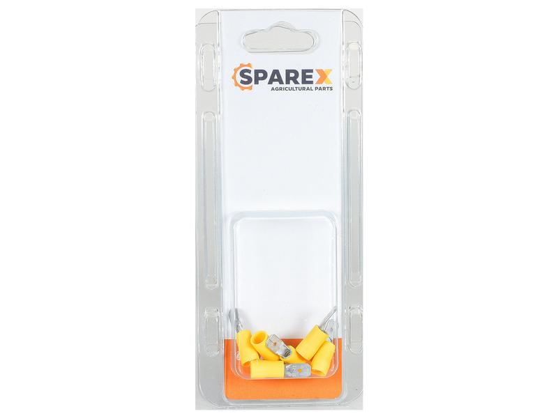 Agripak 6 pcs. Pre Insulated Spade Terminal Male, 6.3mm, Yellow Image 1