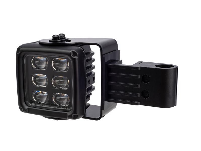 LED Light- 10-30V, Square Work Light – High Power LED with Hand Rail Bracket 6600 Lumens Raw, Bracket Image 1