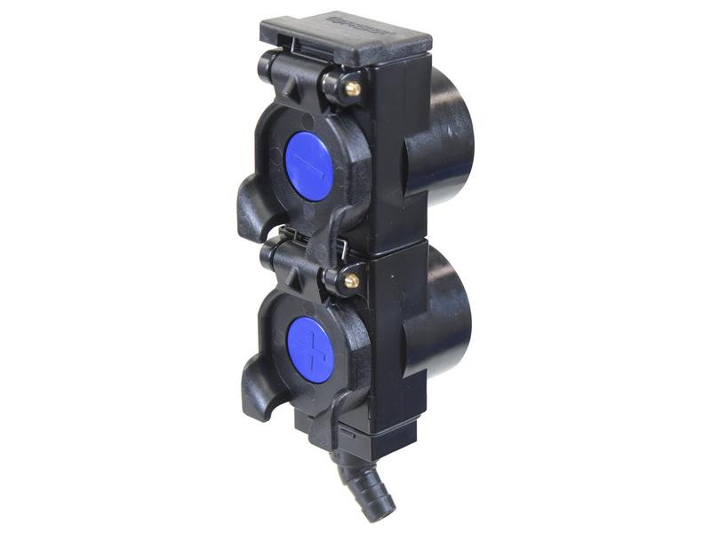 TARV Oil Collection System Double unit 55mm spacing, with Blue +- Indicators, 45 Degrees Image 1