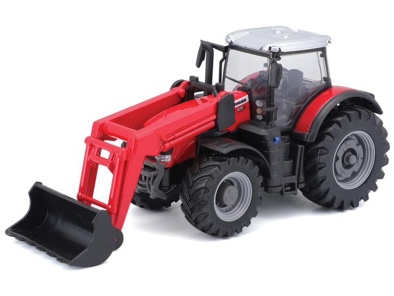 10cm Scale Bburago Massey Ferguson 8740S With Front Loader Image 1