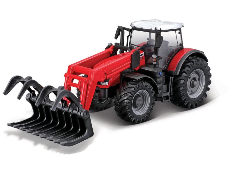 10cm Scale Bburago Massey Ferguson 8740S With Grapple Image 1