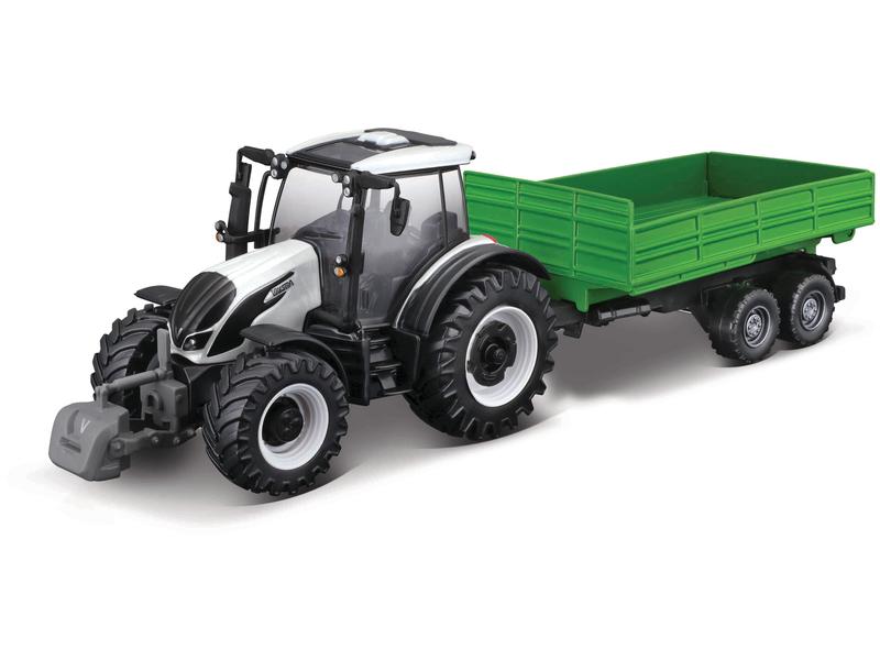 10cm Scale Bburago Valtra N174 With Tipping Trailer Image 1