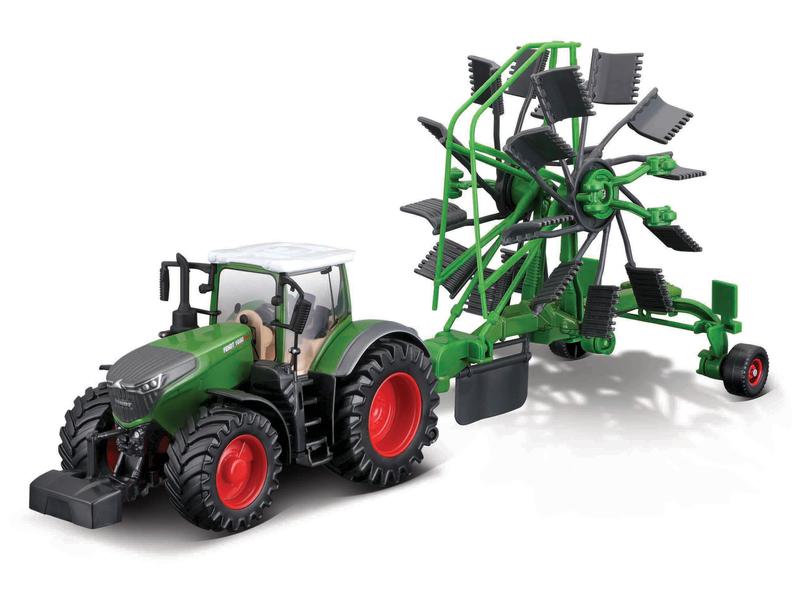 10cm Scale Bburago Fendt 1050 Vario With Whirl Rake Image 1