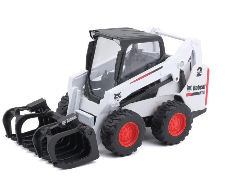 10cm Scale Bburago Bobcat Skid Steer Loader With Grapple Image 1