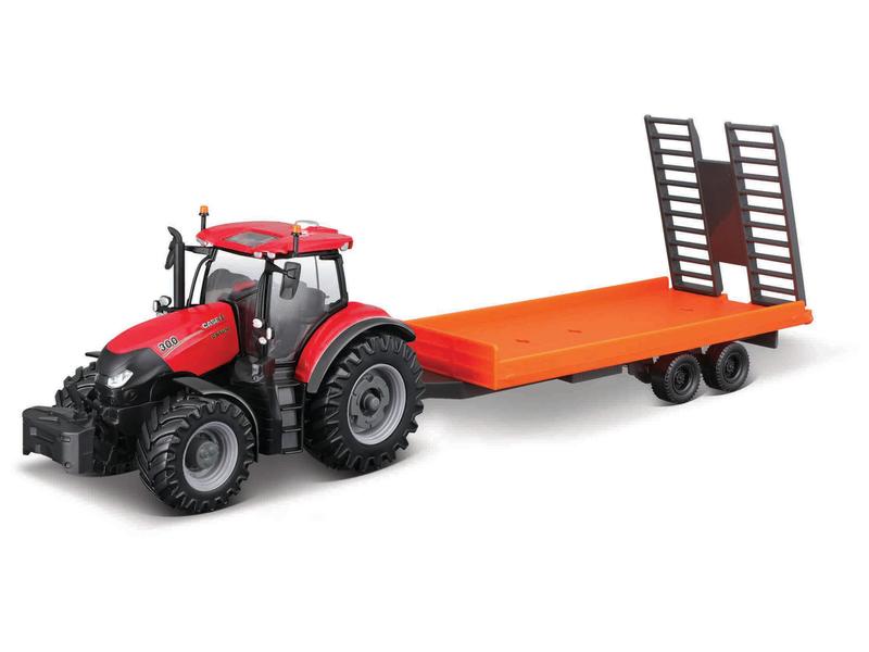 10cm Scale Bburago Case IH CVX 300 With Trailer Image 1